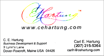 Business Card: C. E. Hartung Business Development & Support